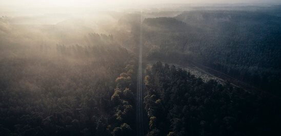Highway stretching into horizon representing life direction and story movement