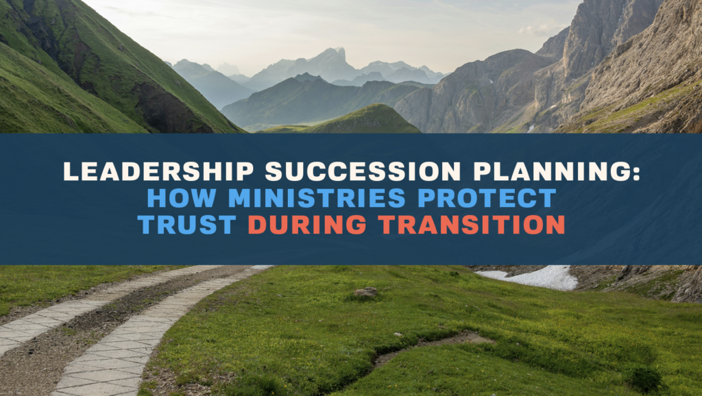 Ministry leadership team engaged in leadership succession planning for healthy transition
